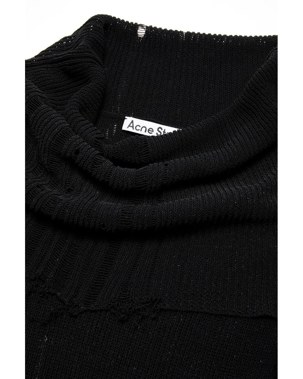 Acne Black Open-Knit Maxi Dress