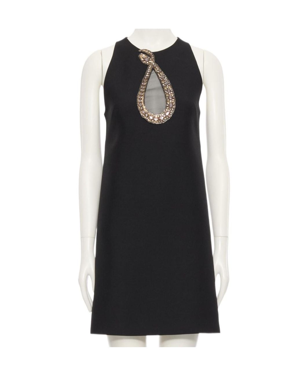 Valentino Black Embellished Crewneck Dress