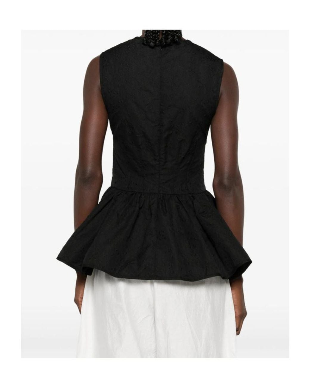 CECILIE BAHNSEN Black Sleeveless Tops