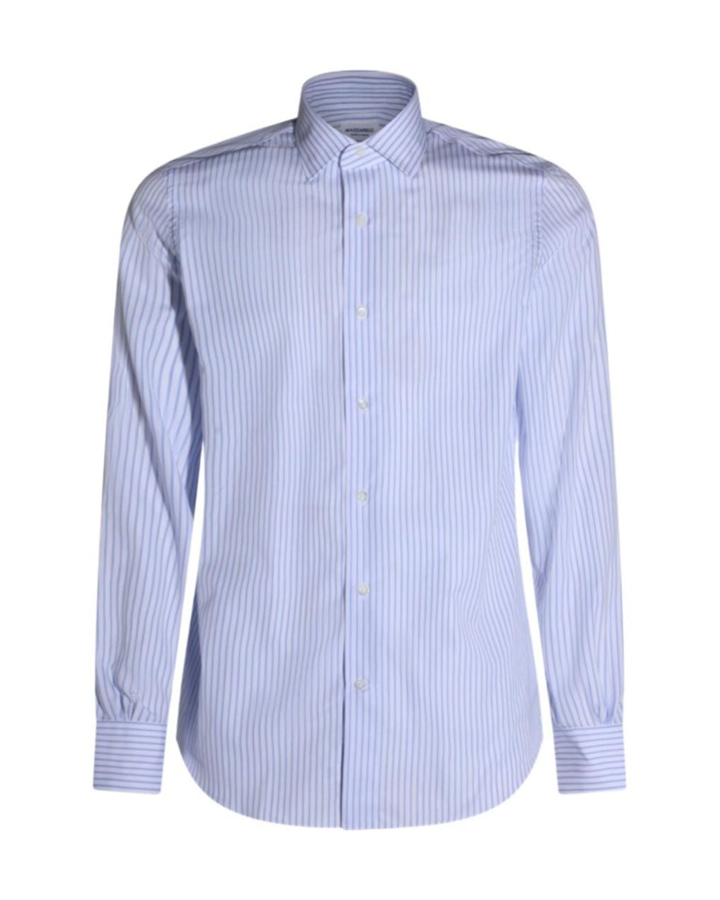 Mazzarelli Blue Striped Long-Sleeve Shirt for men