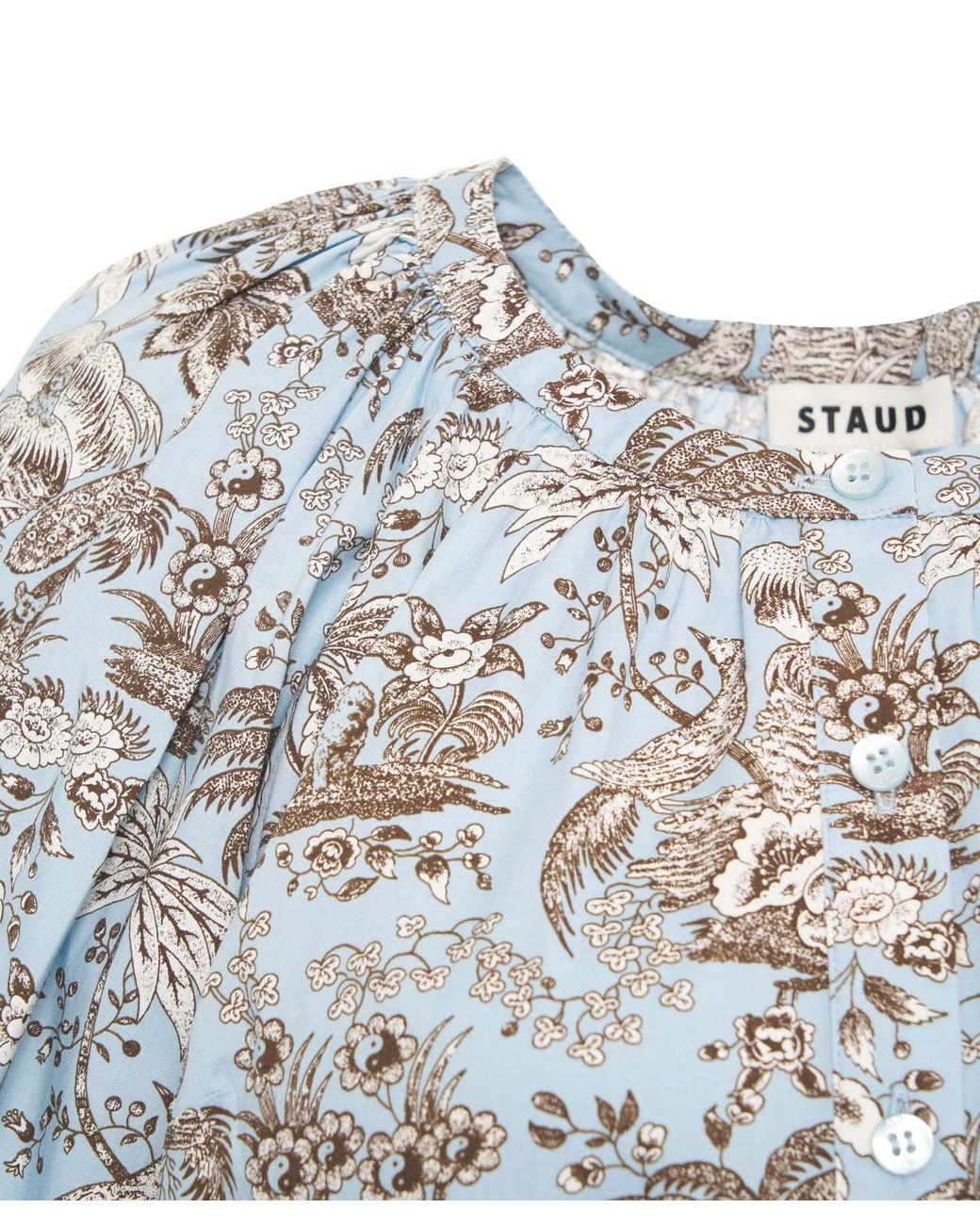 Staud Gray Vincent Short-Sleeve Mini Dress