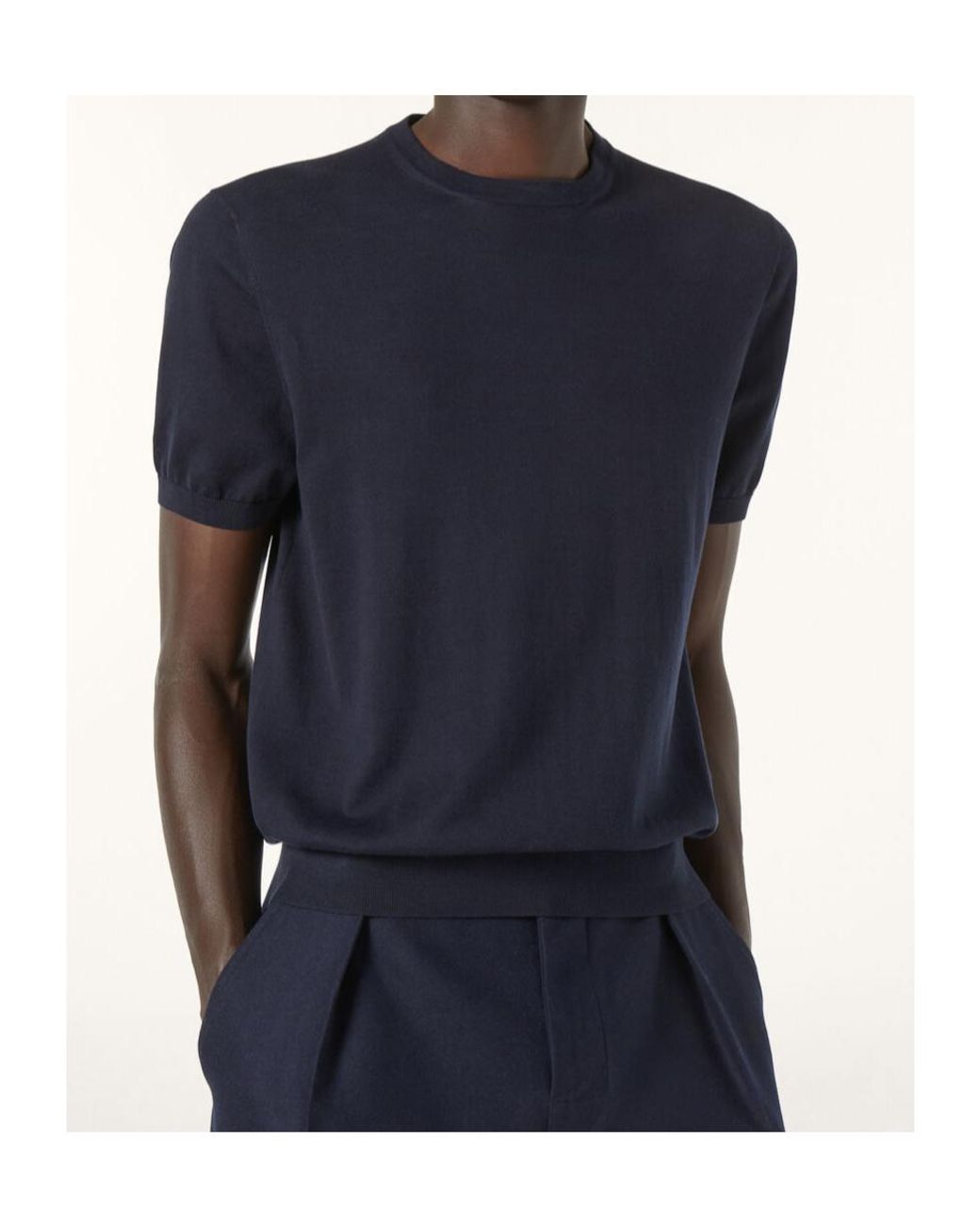 Loro Piana Blue Ice Wish Short-Sleeve Crewneck for men