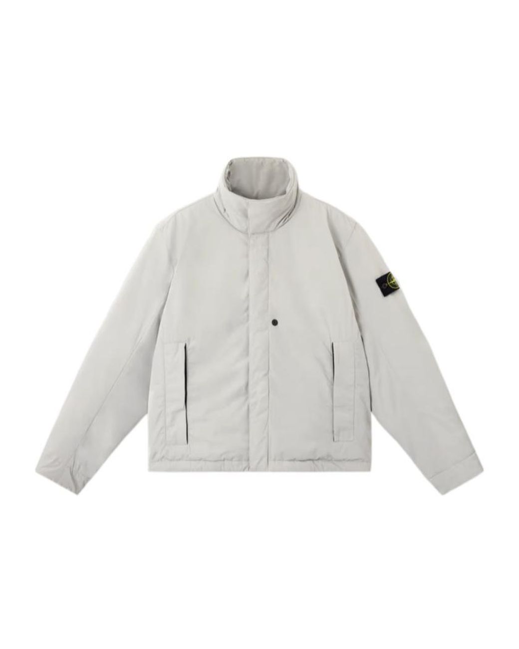 Stone Island White Logo Patch High Neck Jacket for men