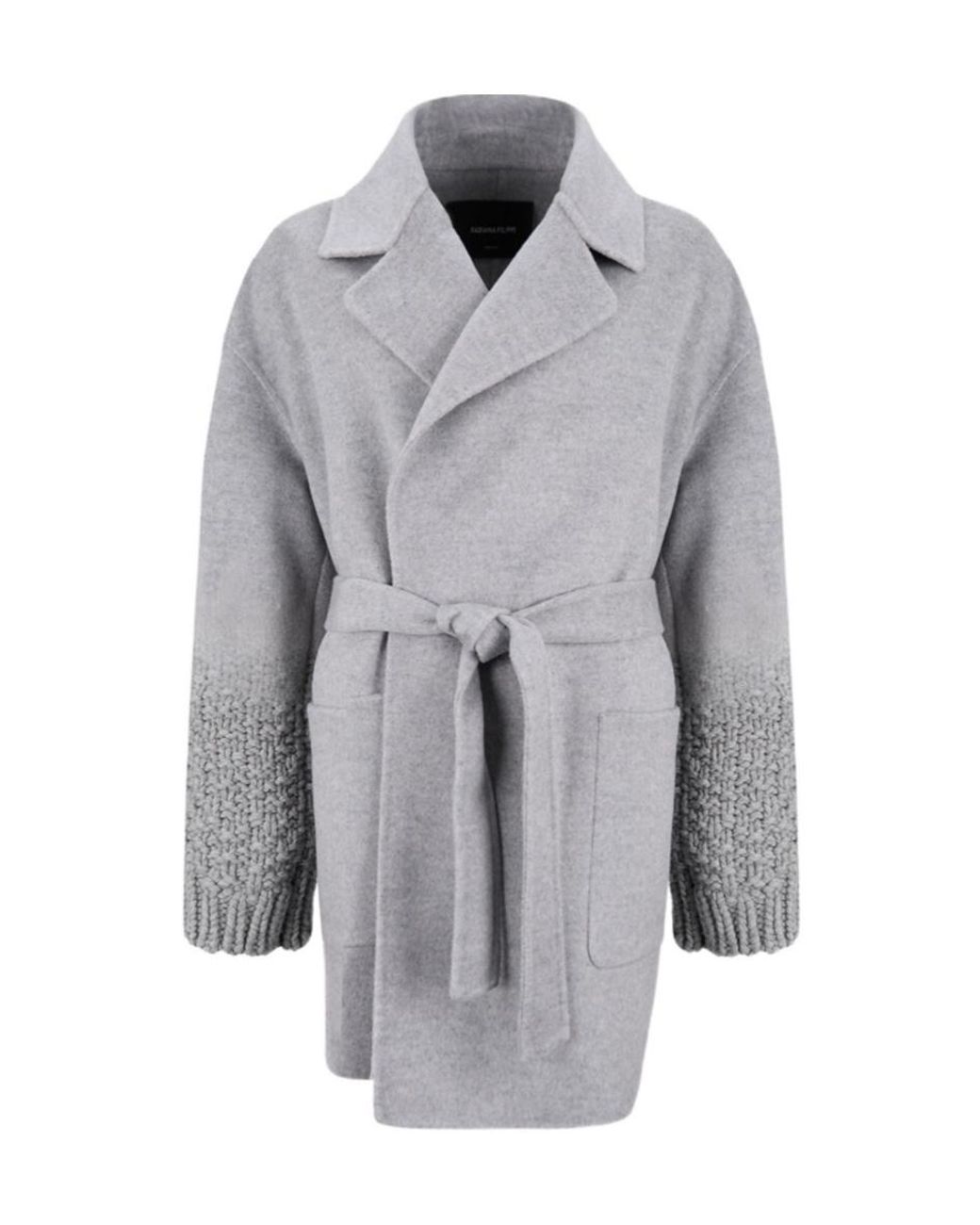 Fabiana Filippi Gray Long-Sleeved Coat
