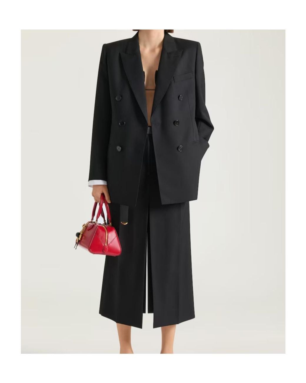 Givenchy Black Slit-Detailed Midi Pants Skirt