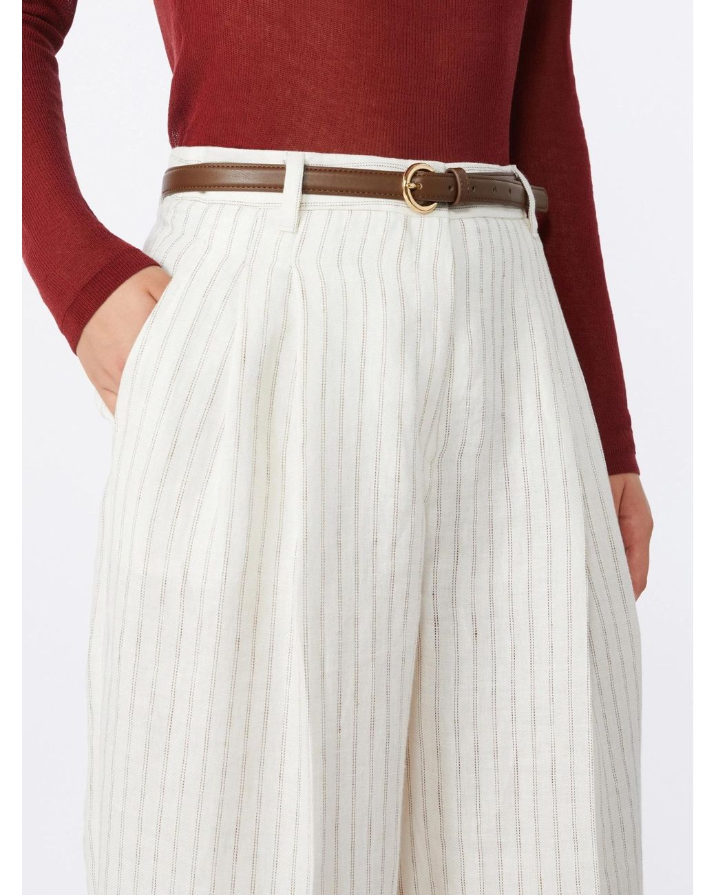 Max Mara White Studio Fonte Striped Trousers
