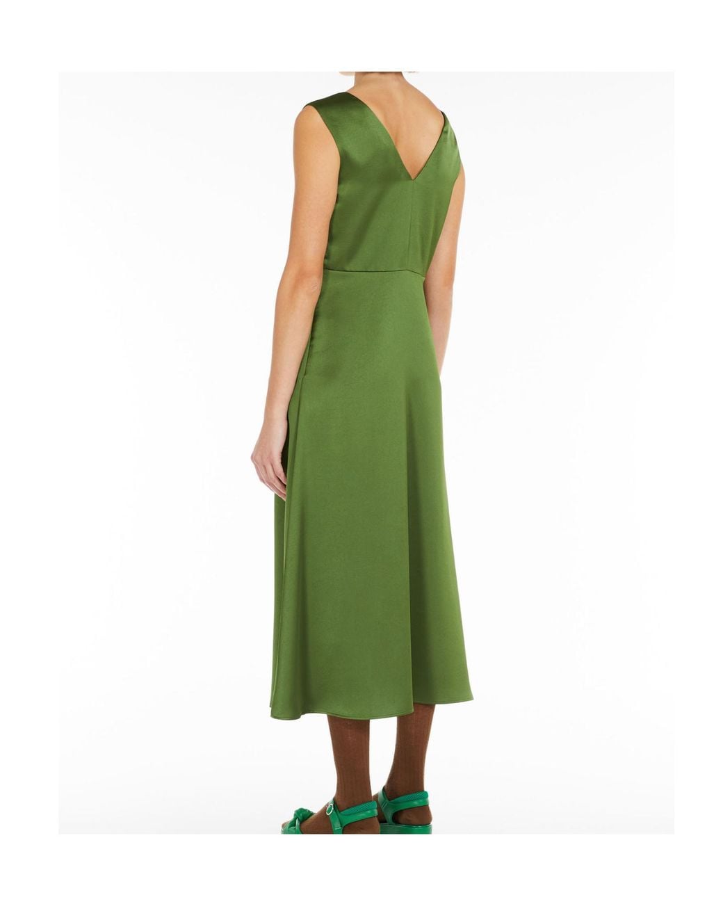 Weekend by Maxmara Green Trumpet Satin Dress