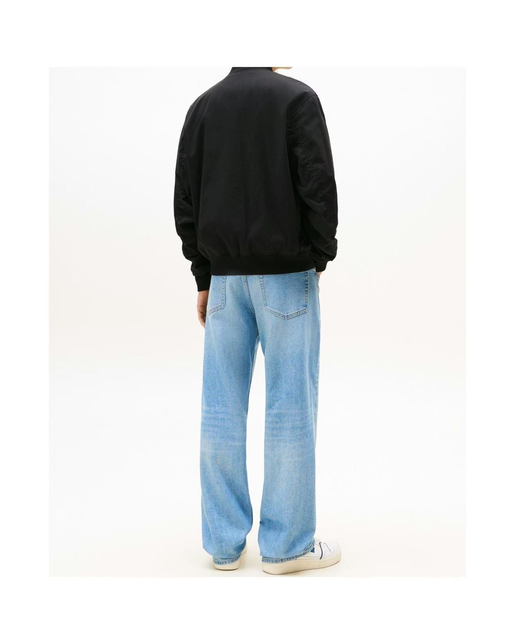 Tommy Hilfiger Black Cotton Bomber Jacket for men