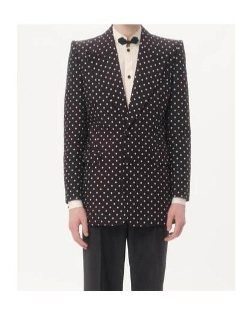 Valentino Black Plusdepois-Printed Peak Lapel Jacket for men