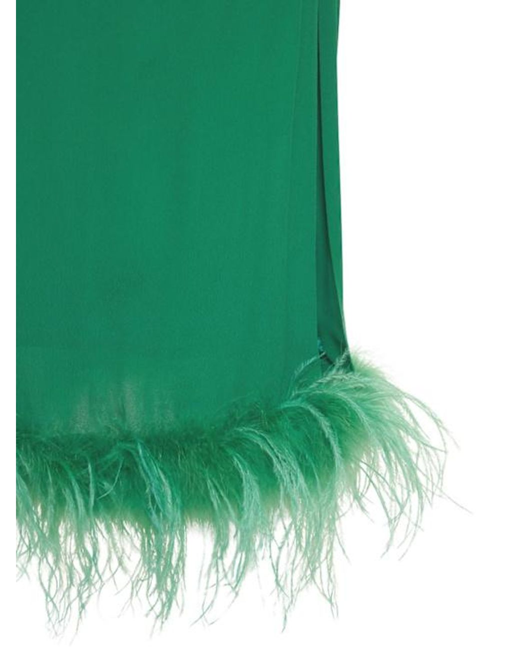 GIUSEPPE DI MORABITO Green Viscose Midi Dress W/ Feathers