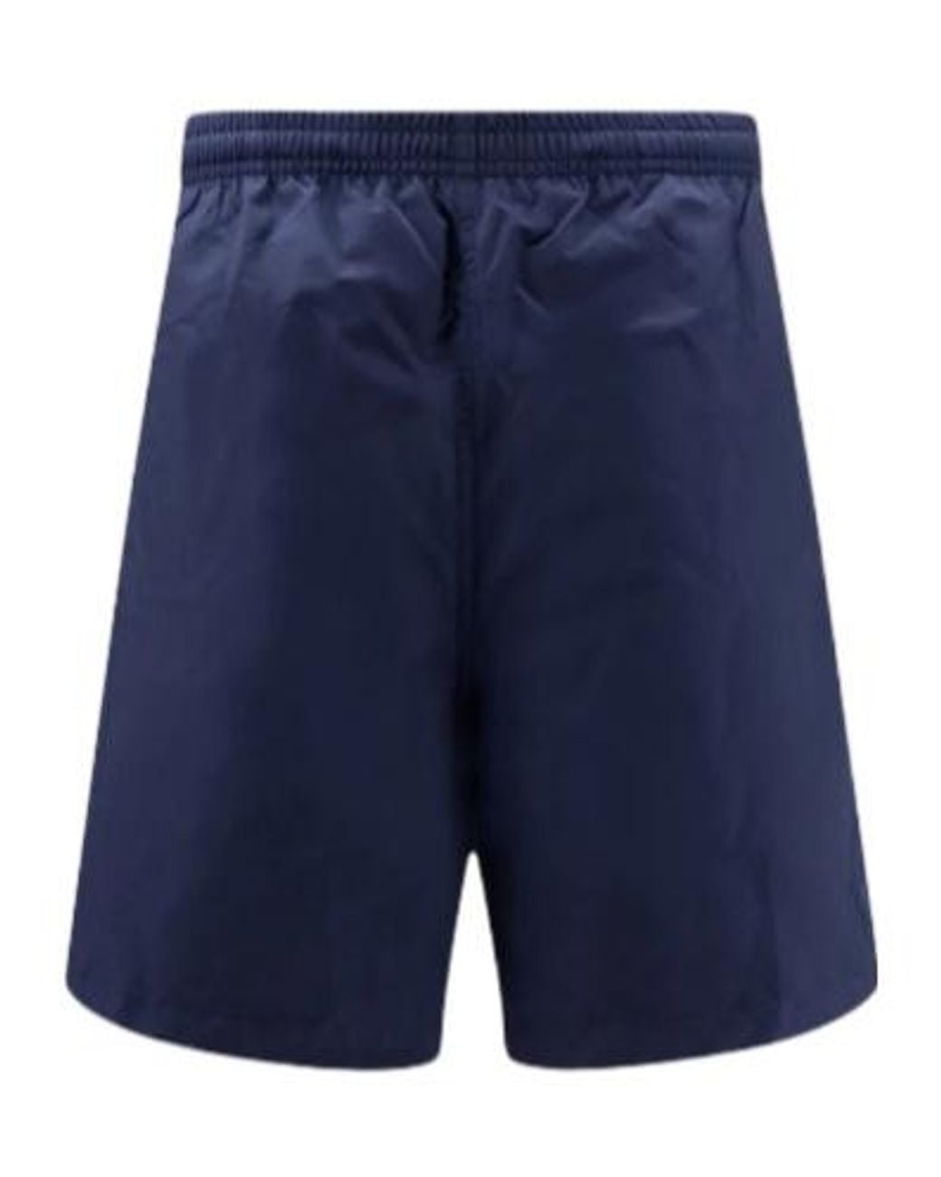 AMI Blue Logo Plain Elasticated Waistband Swim Shorts for men