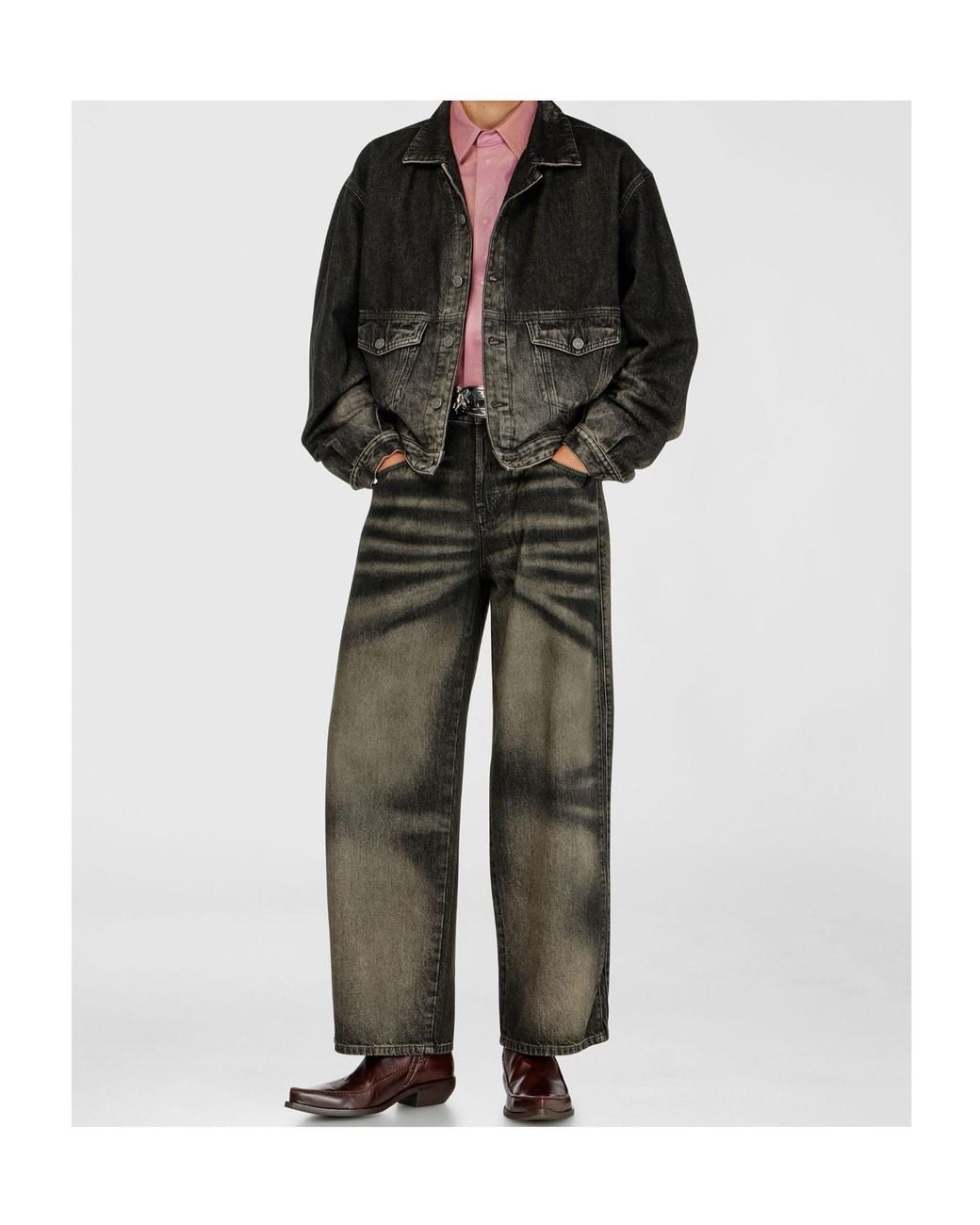 DIESEL Black Trucker Jacket for men