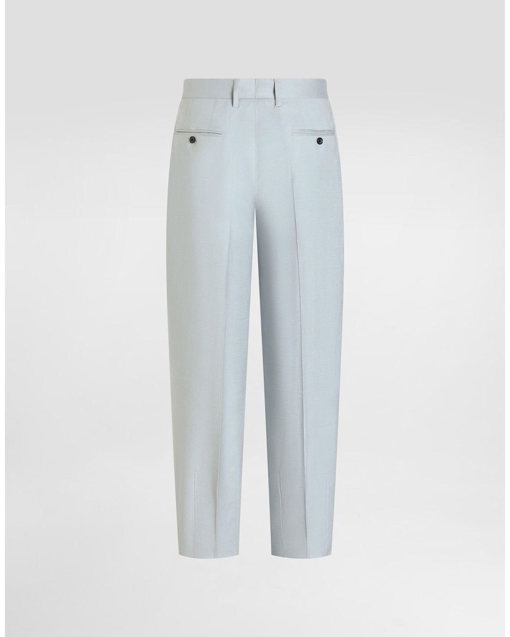 Dolce & Gabbana Blue Shantung Viscose Trousers for men