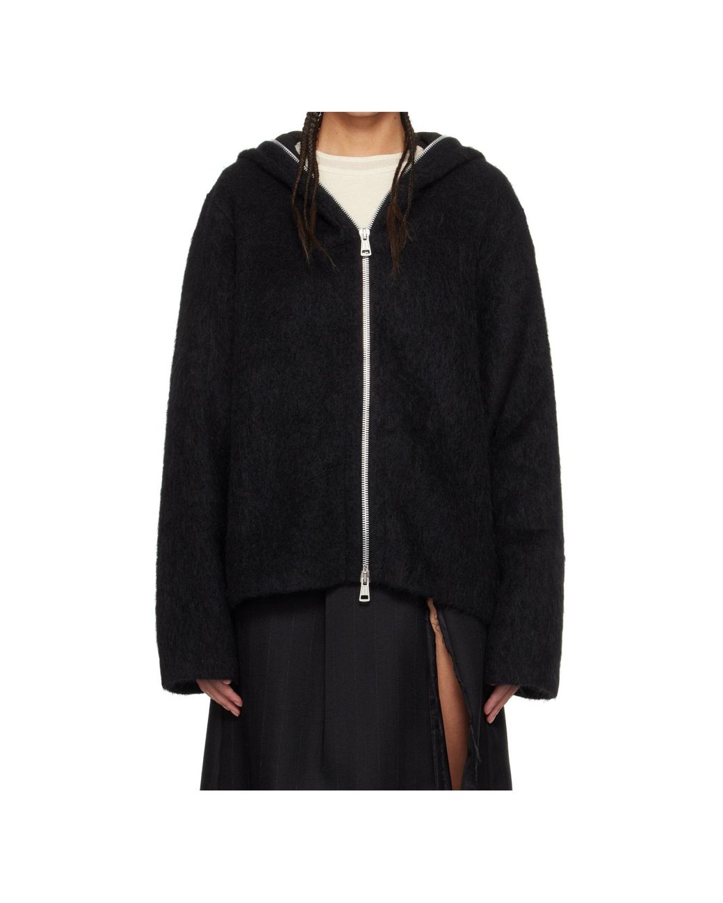 Our Legacy Black Full-Zip Long Sleeved Hoodie for men