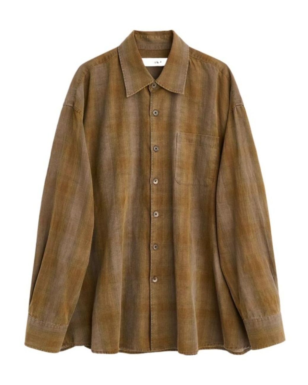 Our Legacy Brown Borrowed Oversized Check Shirt for men