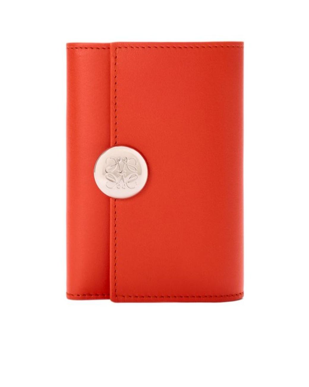 Loewe Red Pebble Small Vertical Wallet
