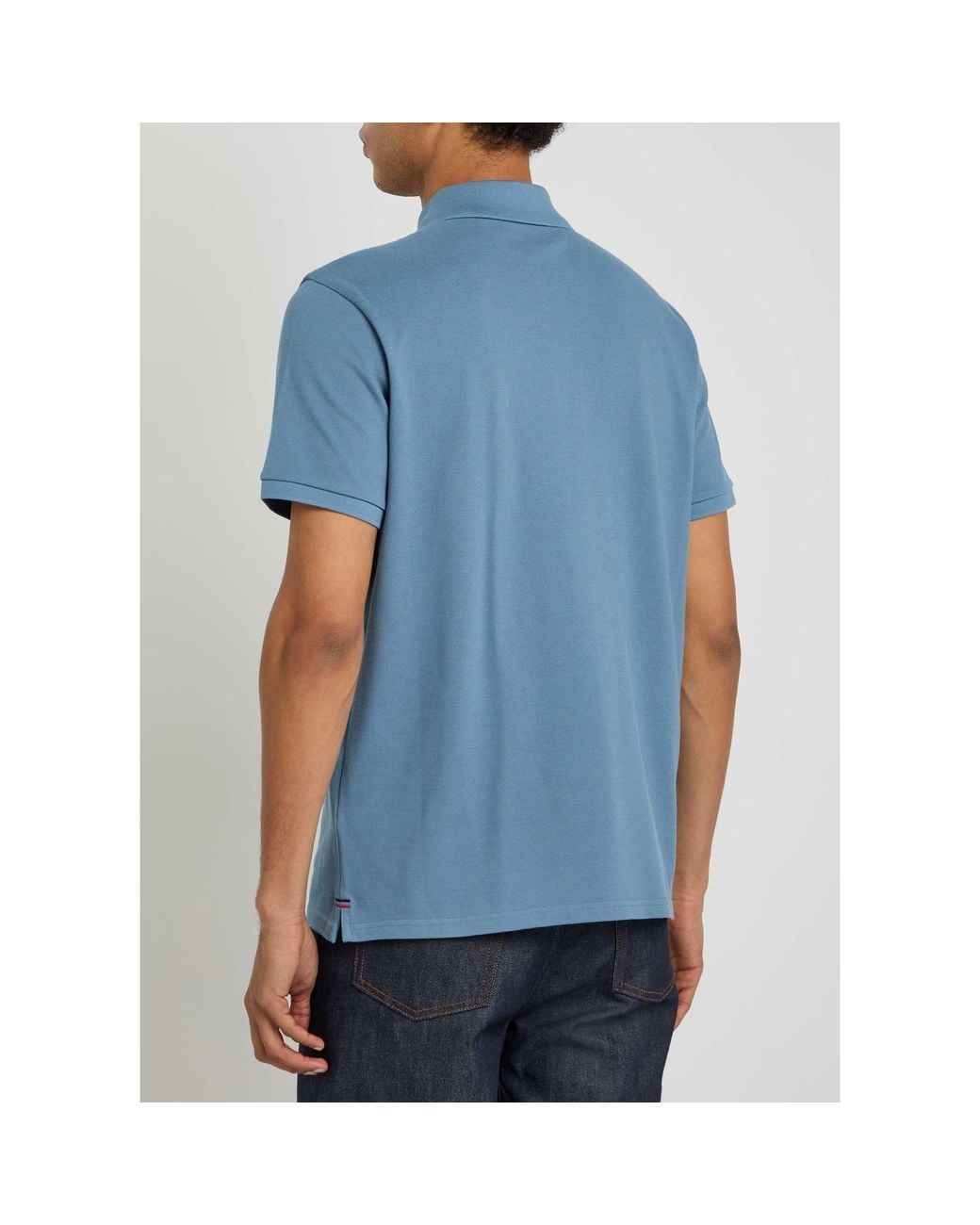 Moncler Blue Cotton Short-Sleeve Polo Shirt for men