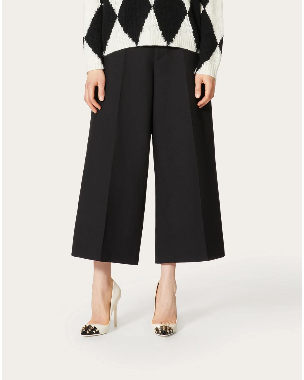 Valentino Black Straight-Leg Wool Trousers