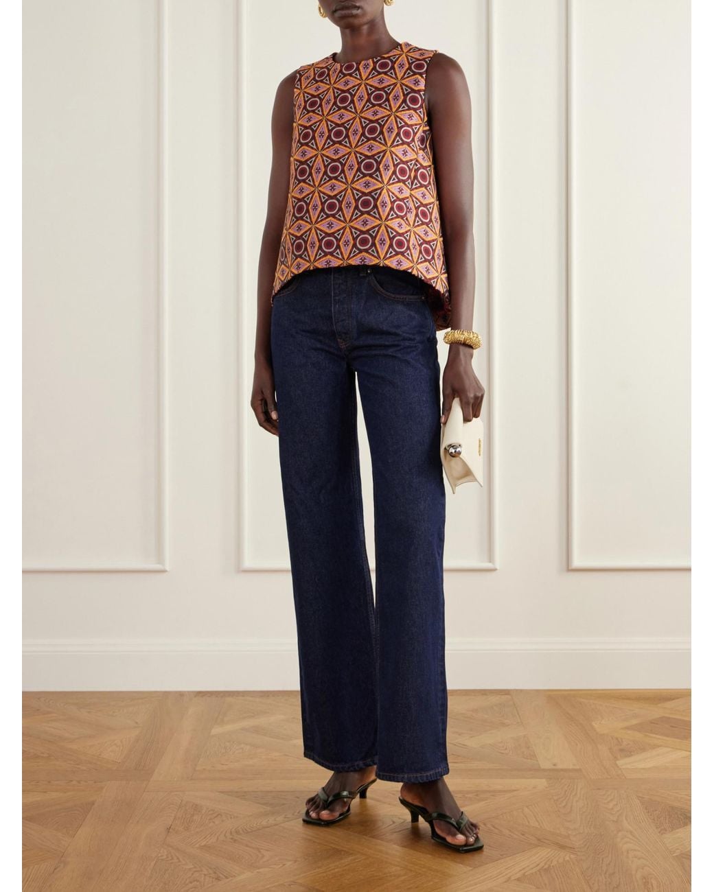 LaDoubleJ Red La Scala Jacquard-Twill Top