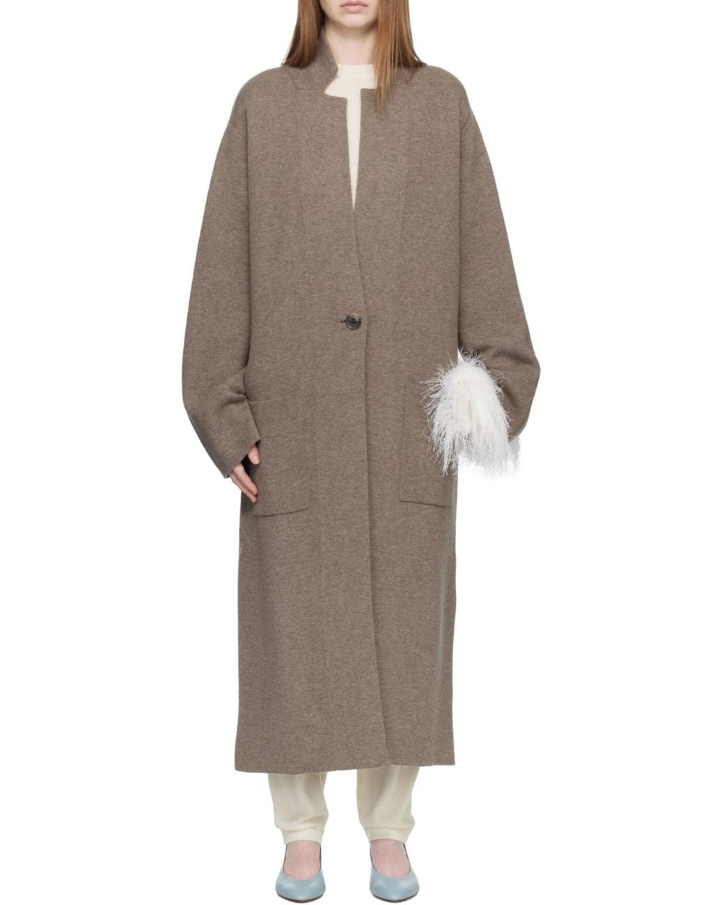 Lisa Yang Brown Buttoned Pocket Cardicoat