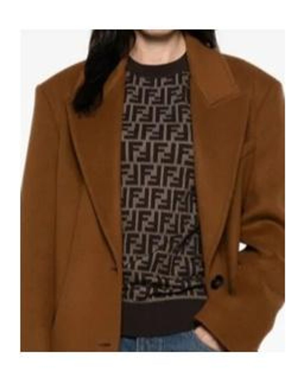Fendi Black Logo Pattern Sweater