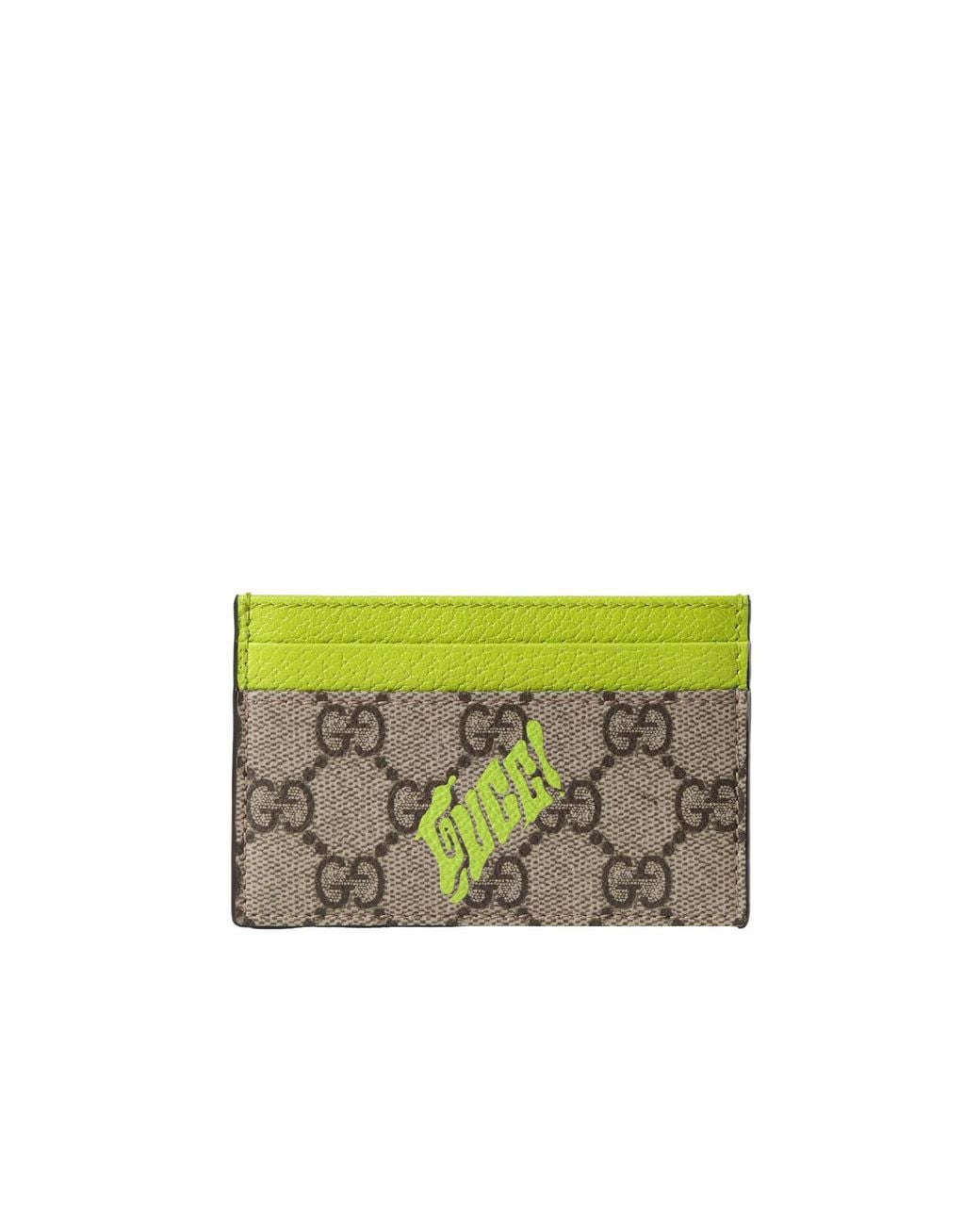 Gucci Green Bi-Color Gg Monogram Card Case for men