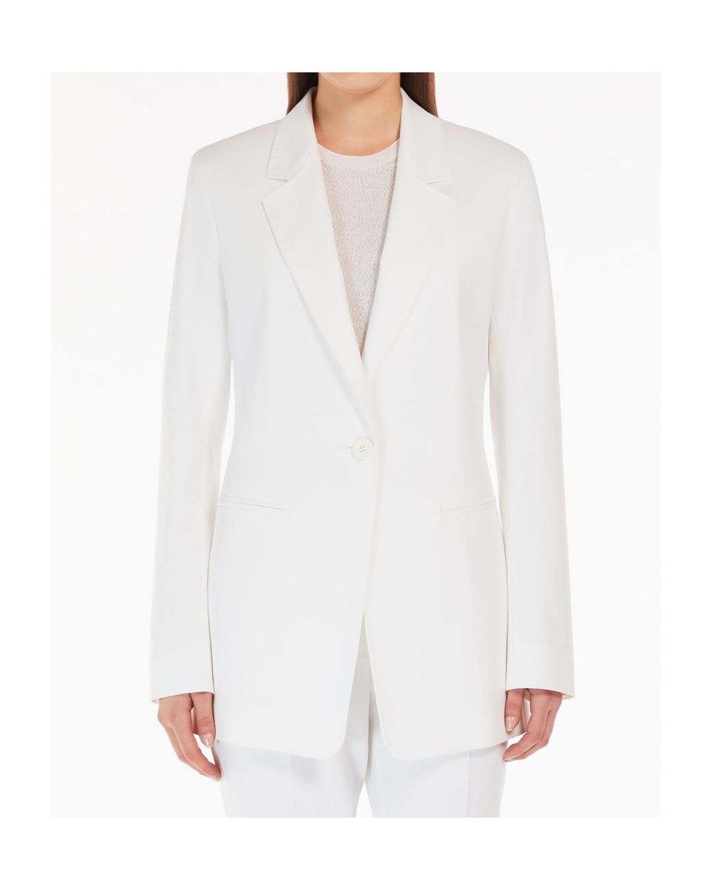 Max Mara White Single-Breasted Casual Jacket