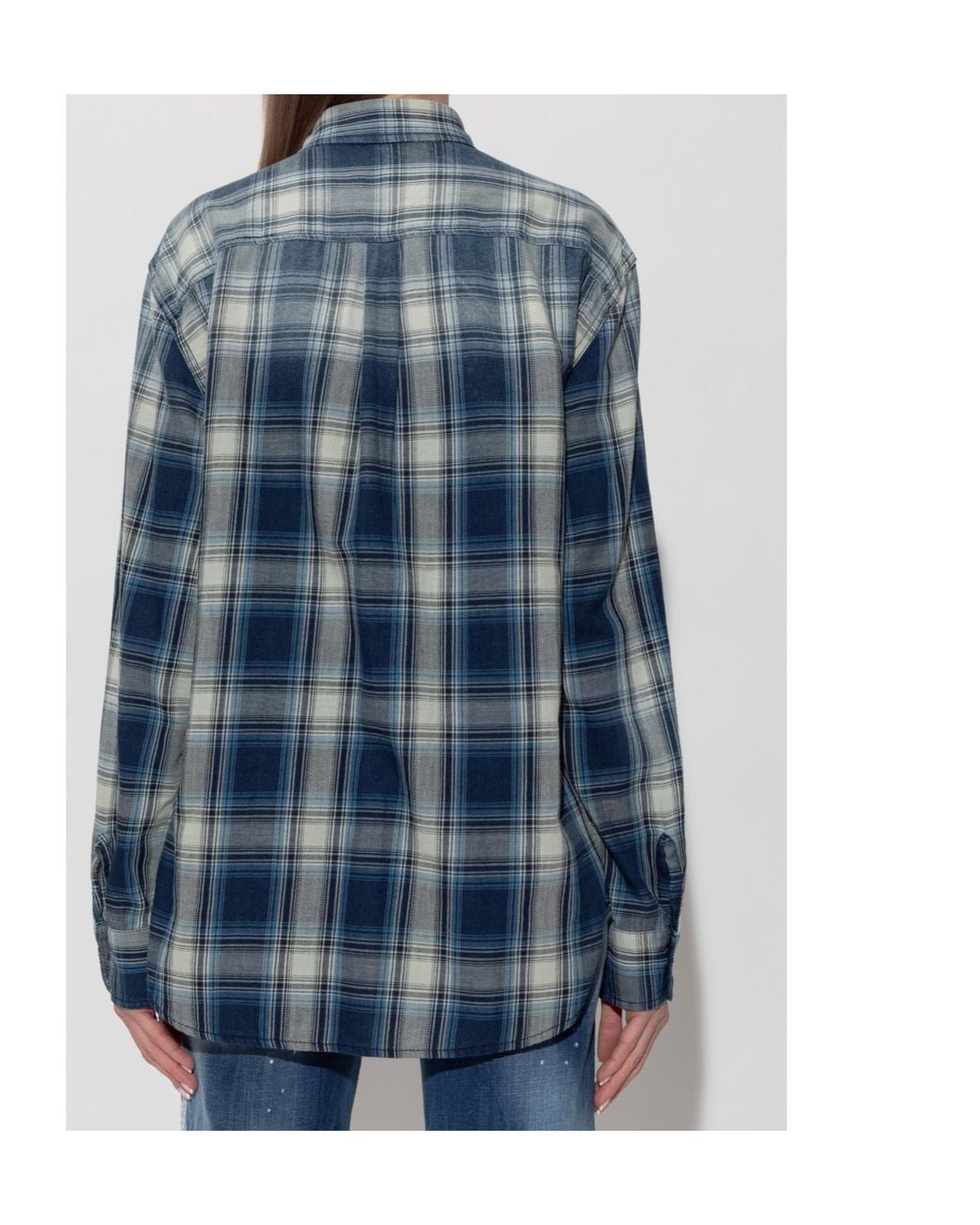 DSquared² Blue Plaid Long-Sleeve Shirt