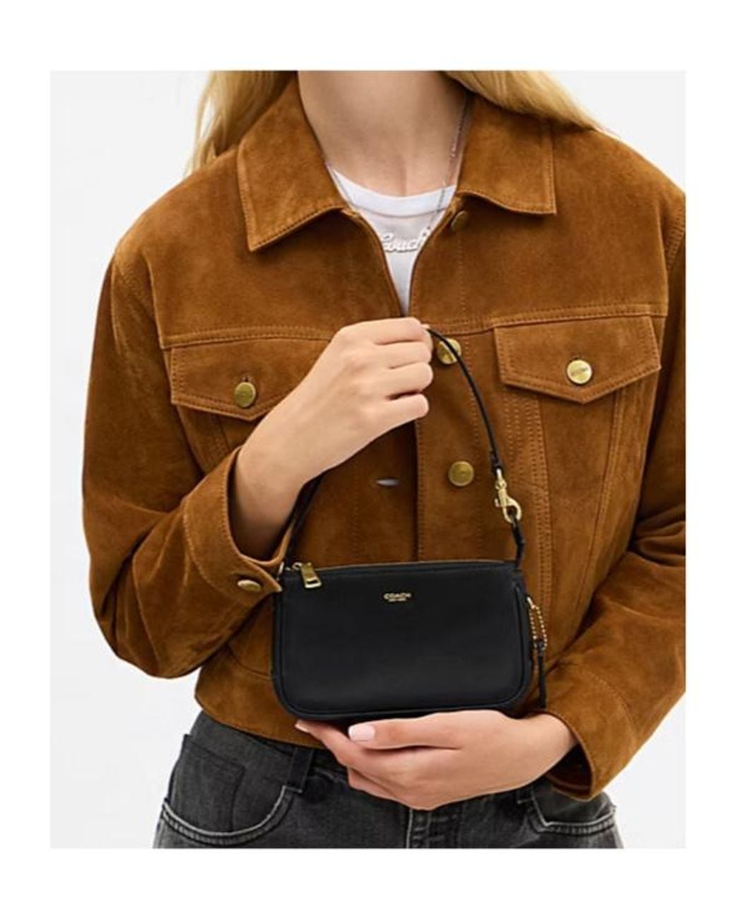 COACH Black Plaza 18 Shoulder Bag