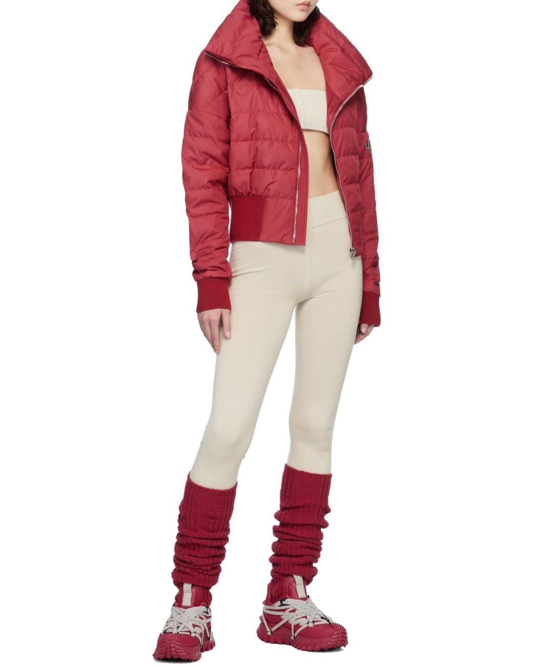 Moncler Red Rick Owens Moncler Strapped Low-Top Sneakers for men