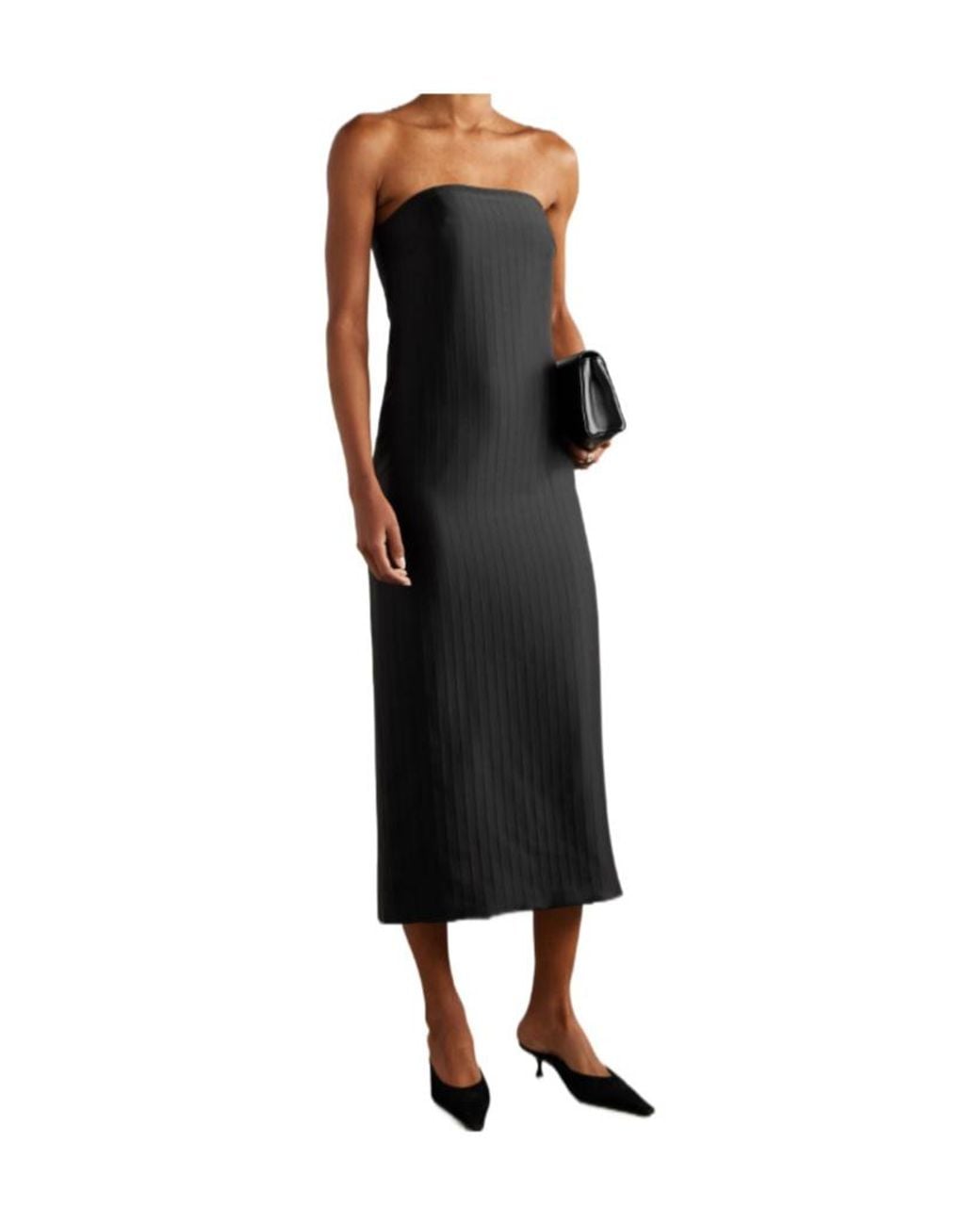 Loulou de Saison Black Giulia Strapless Paneled Dress