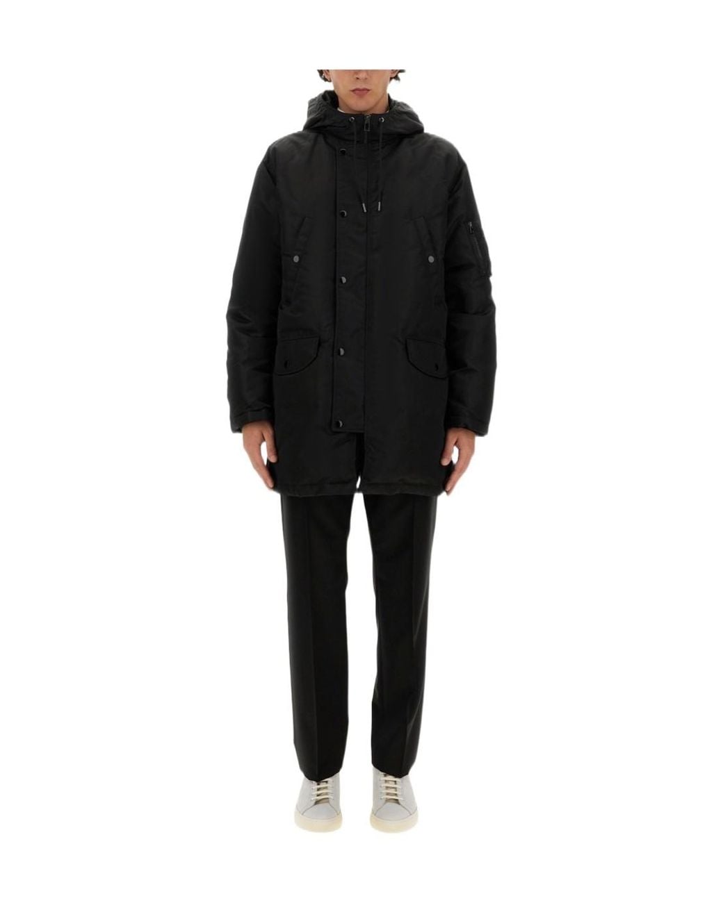 Theory Black Padded Hooded Jacket for men