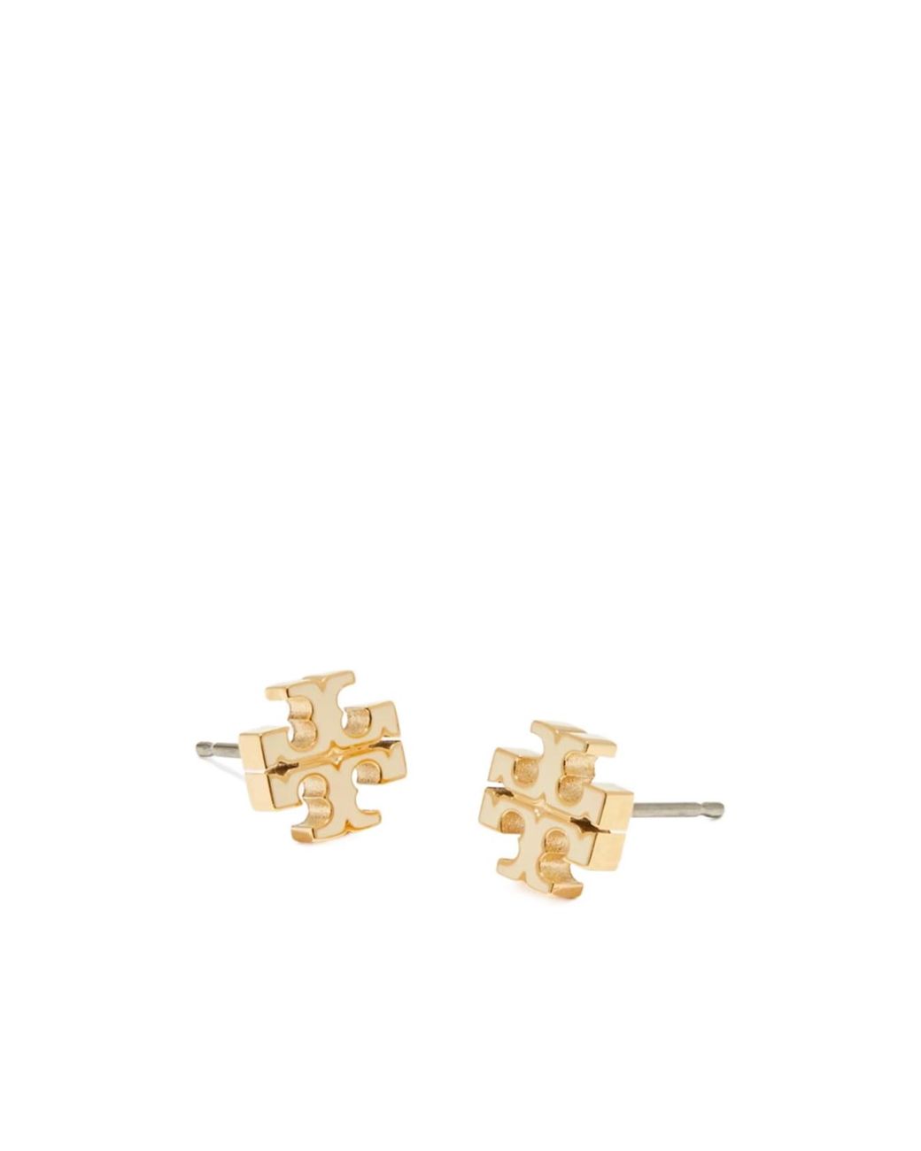 Tory Burch White Small Icon Stud Earrings