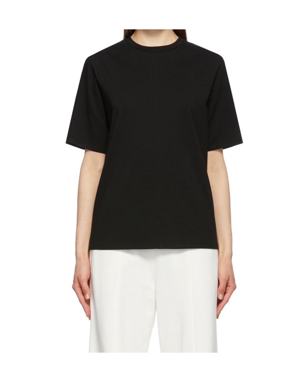 The Row Black Chiara Short-Sleeve Boxy T-Shirt