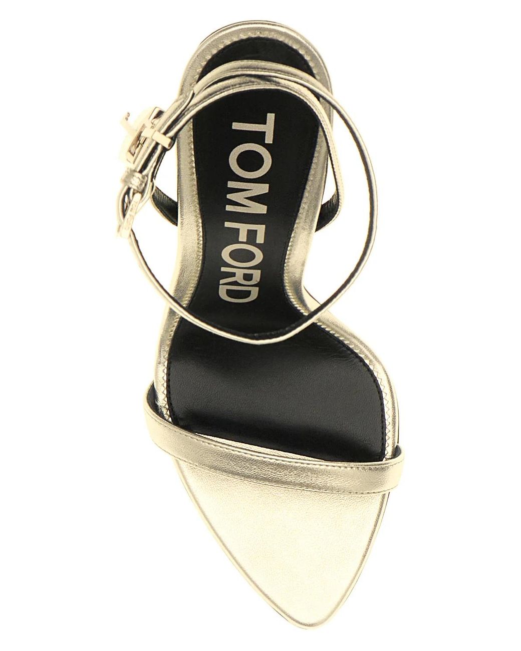 Tom Ford Metallic Pointed Toe Padlock Sandals