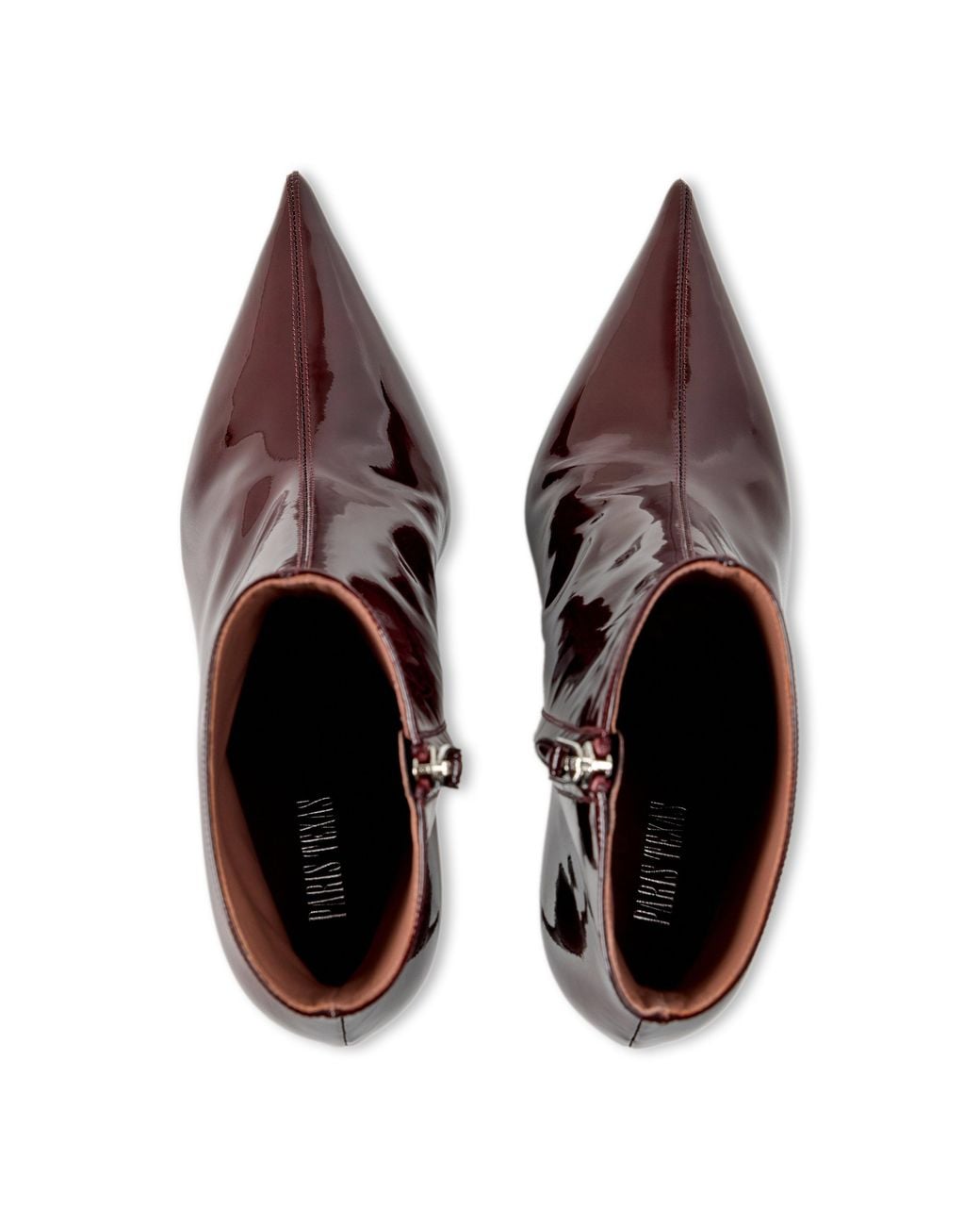 Paris Texas Brown Leather Patent Pointed-Toe Ankle Boots