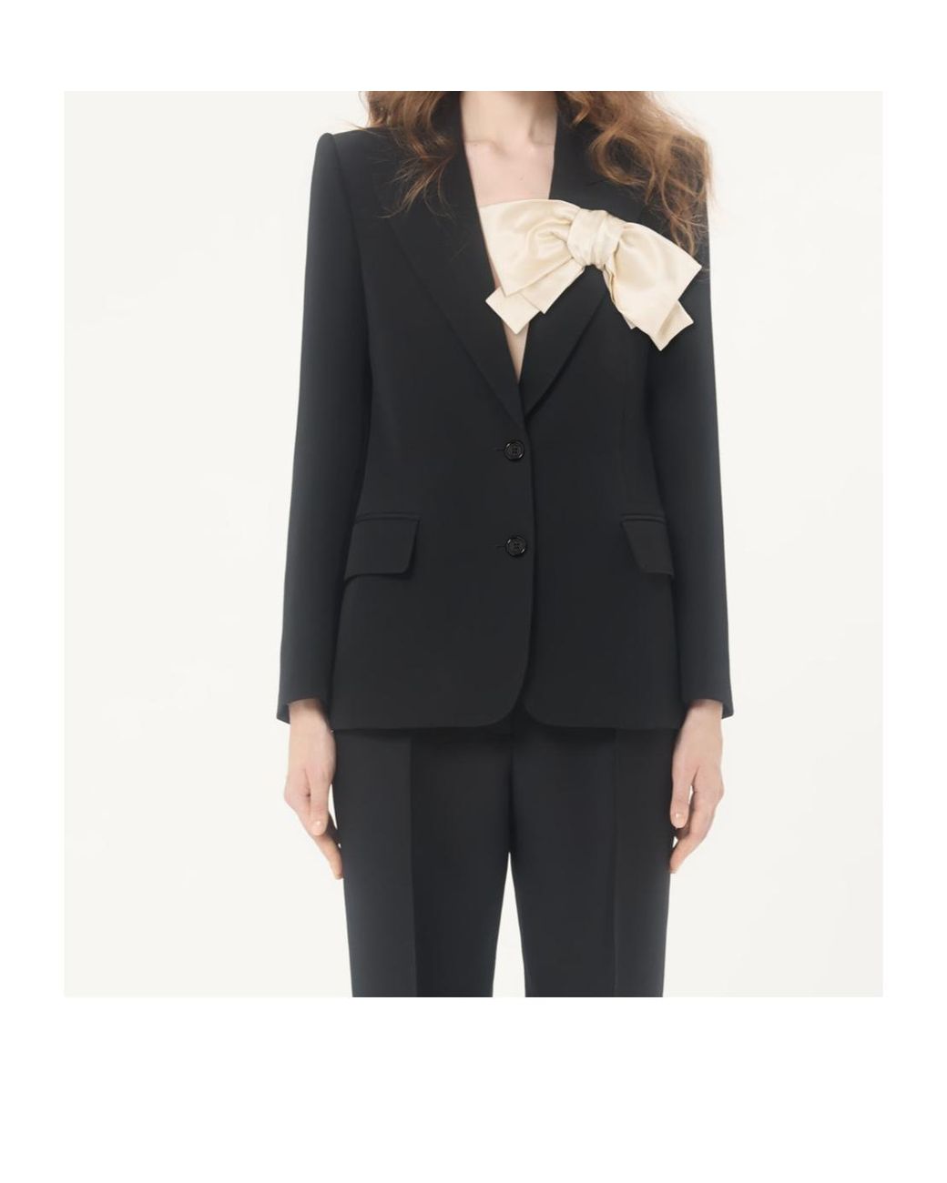Valentino Black Bow Detailed Long-Sleeved Jacket
