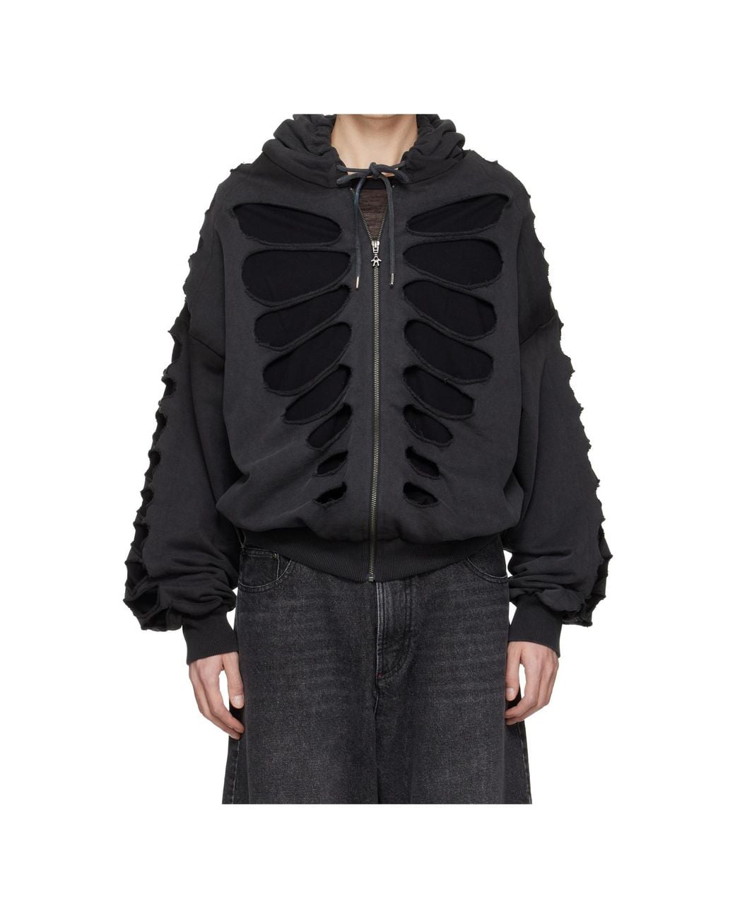 AVAVAV Black Cut-Out Sweatshirt for men