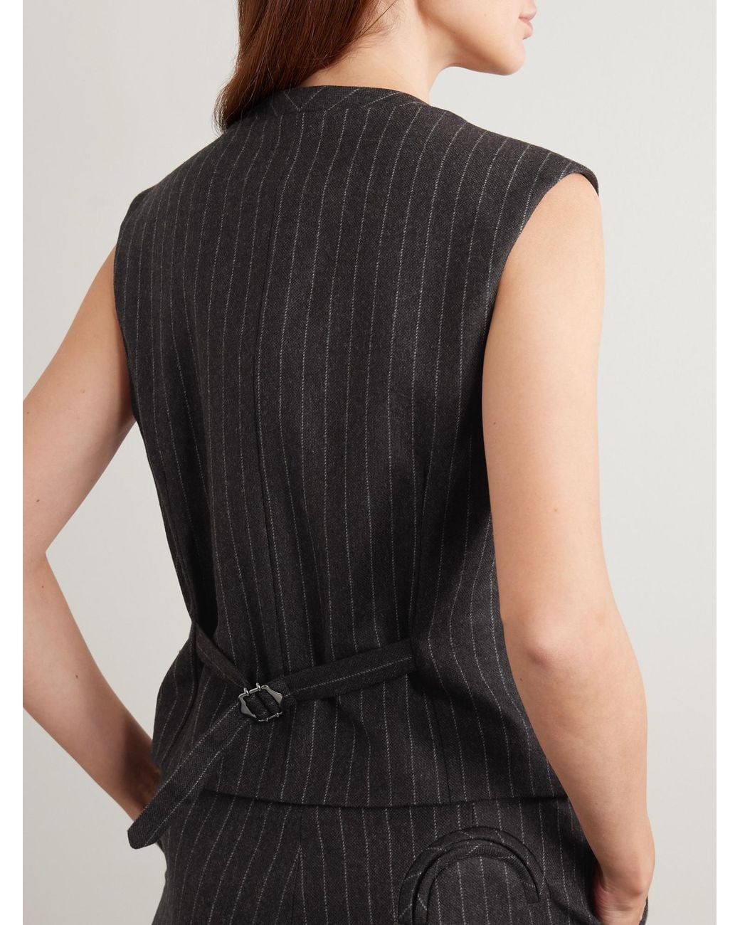Blazé Milano Black Pinstriped Wool And Cashmere-Blend Vest