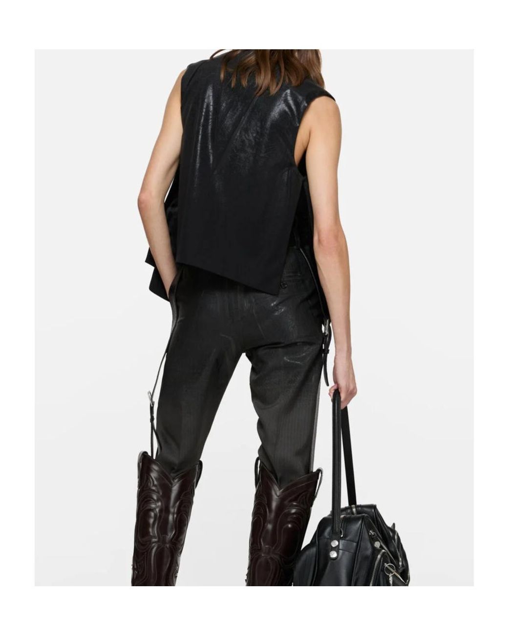 Acne Black V-Neck Buttoned Vest