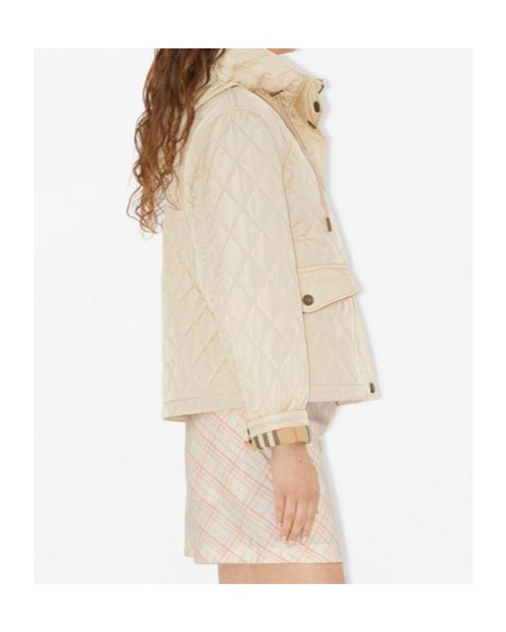 Burberry Natural Quilted Hooded Jacket