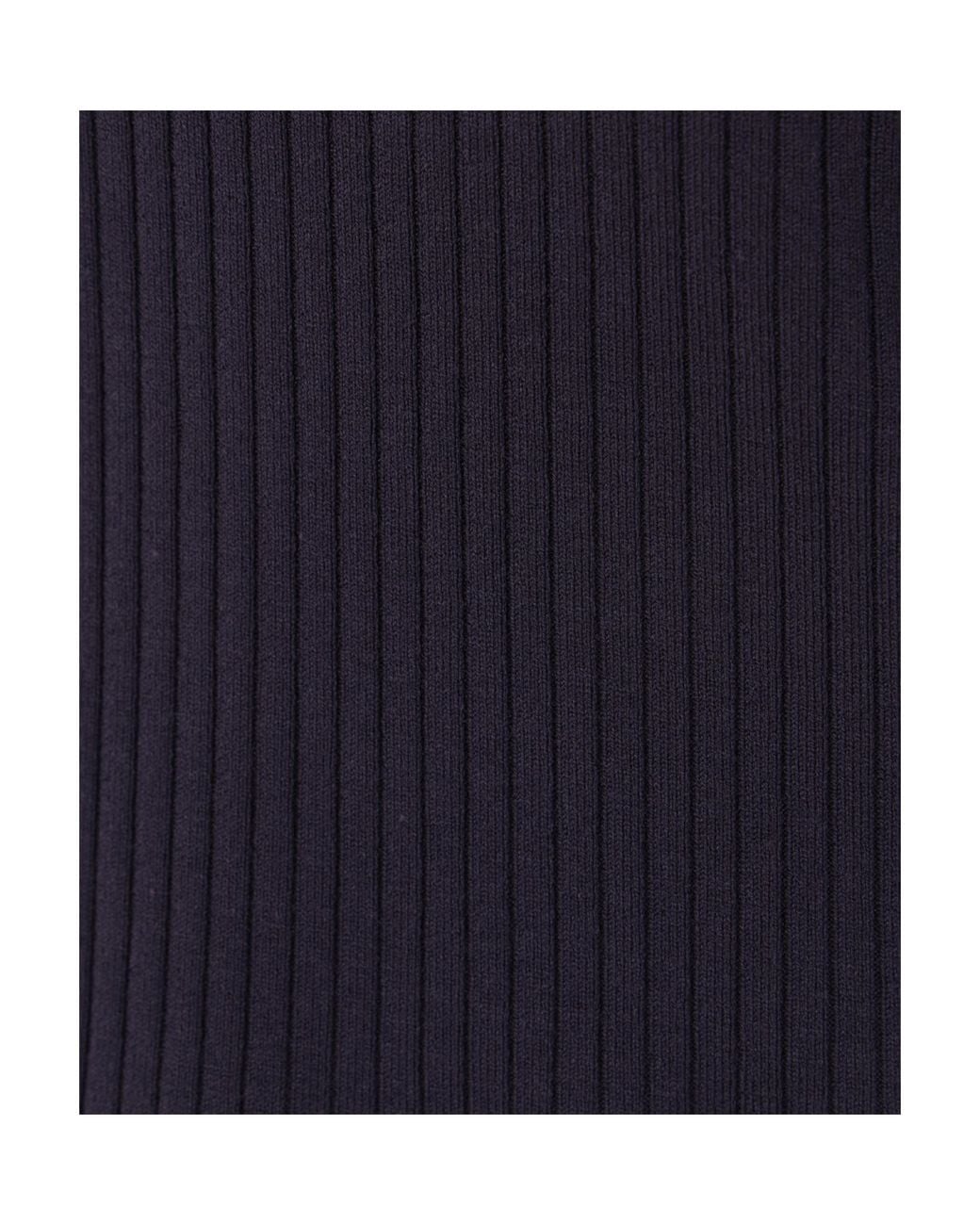 Brunello Cucinelli Blue V-Neck Sleeveless Ribbed Top