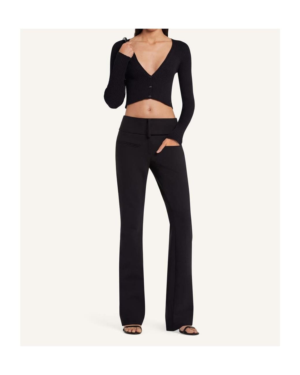 Courreges Black Courrèges Solar Light Rib Cardigan