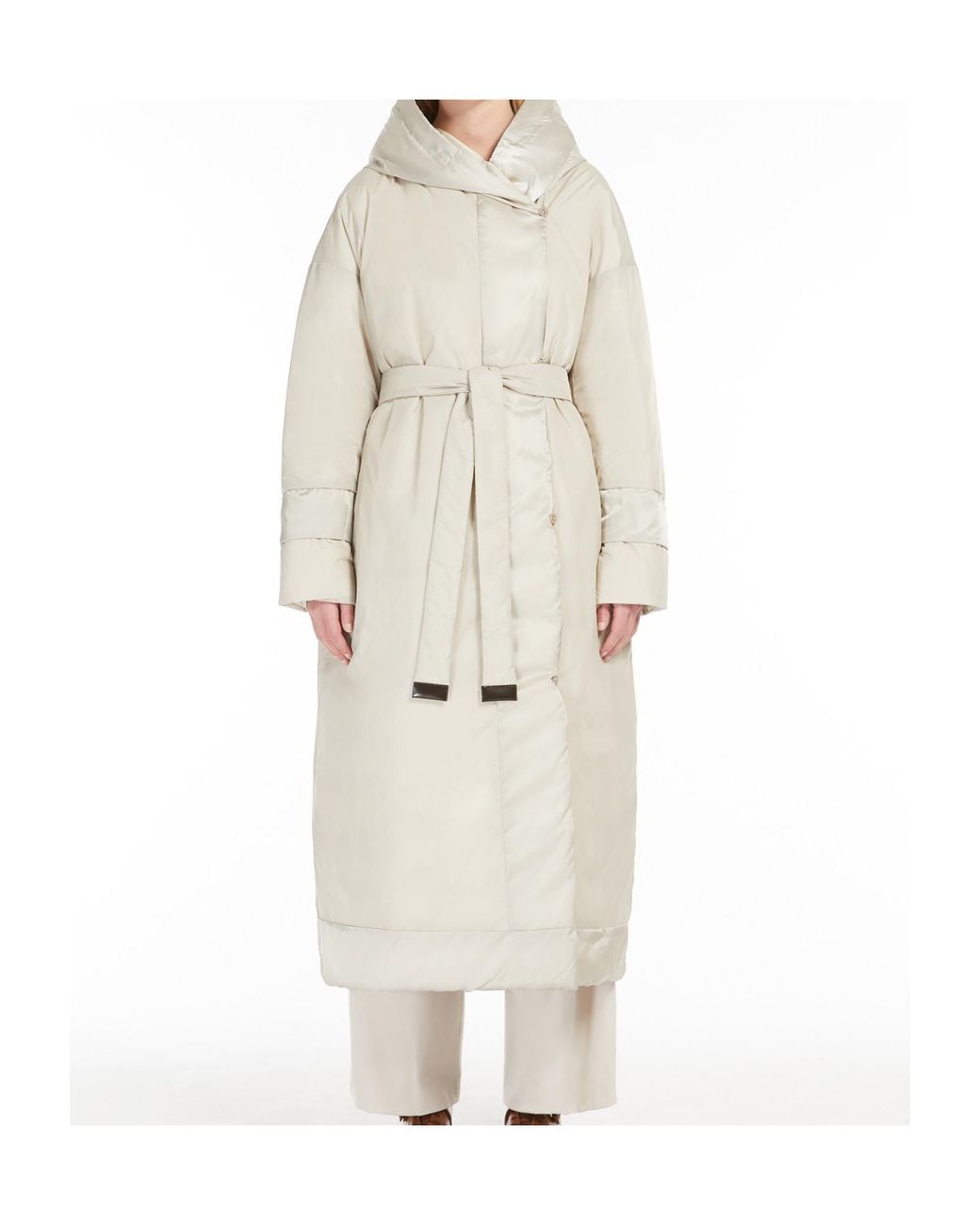Max Mara White The Cube Button Detailed Belted Jacket