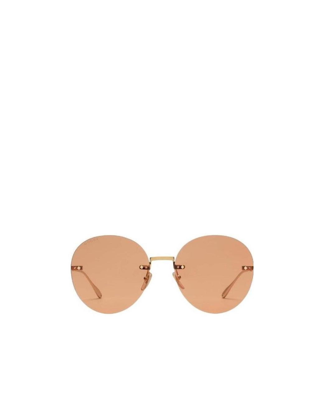 Gucci Pink Eyewear Round Frame Logo Pendant Sunglasses