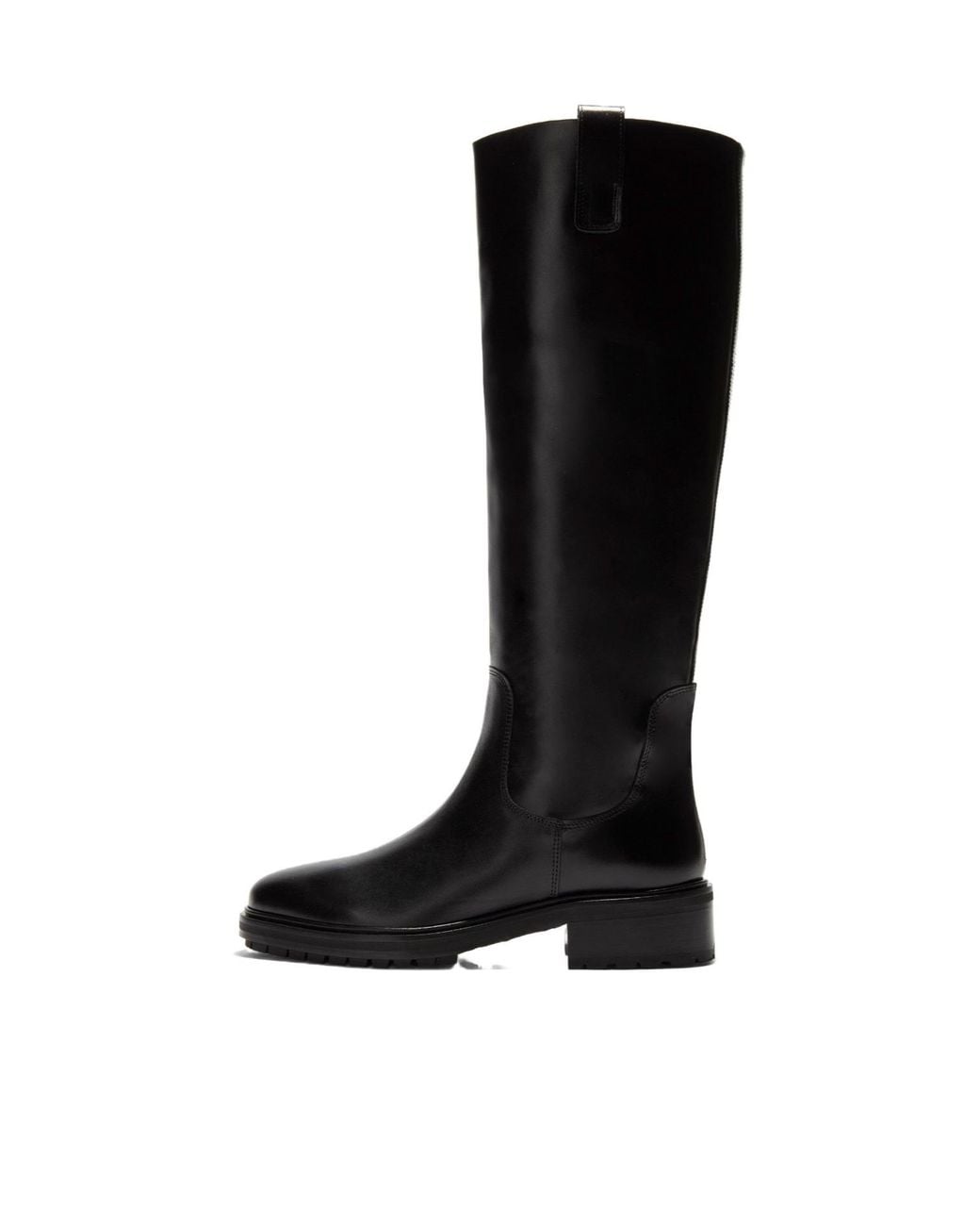 Aeyde Black Solid Color Knee High Boots