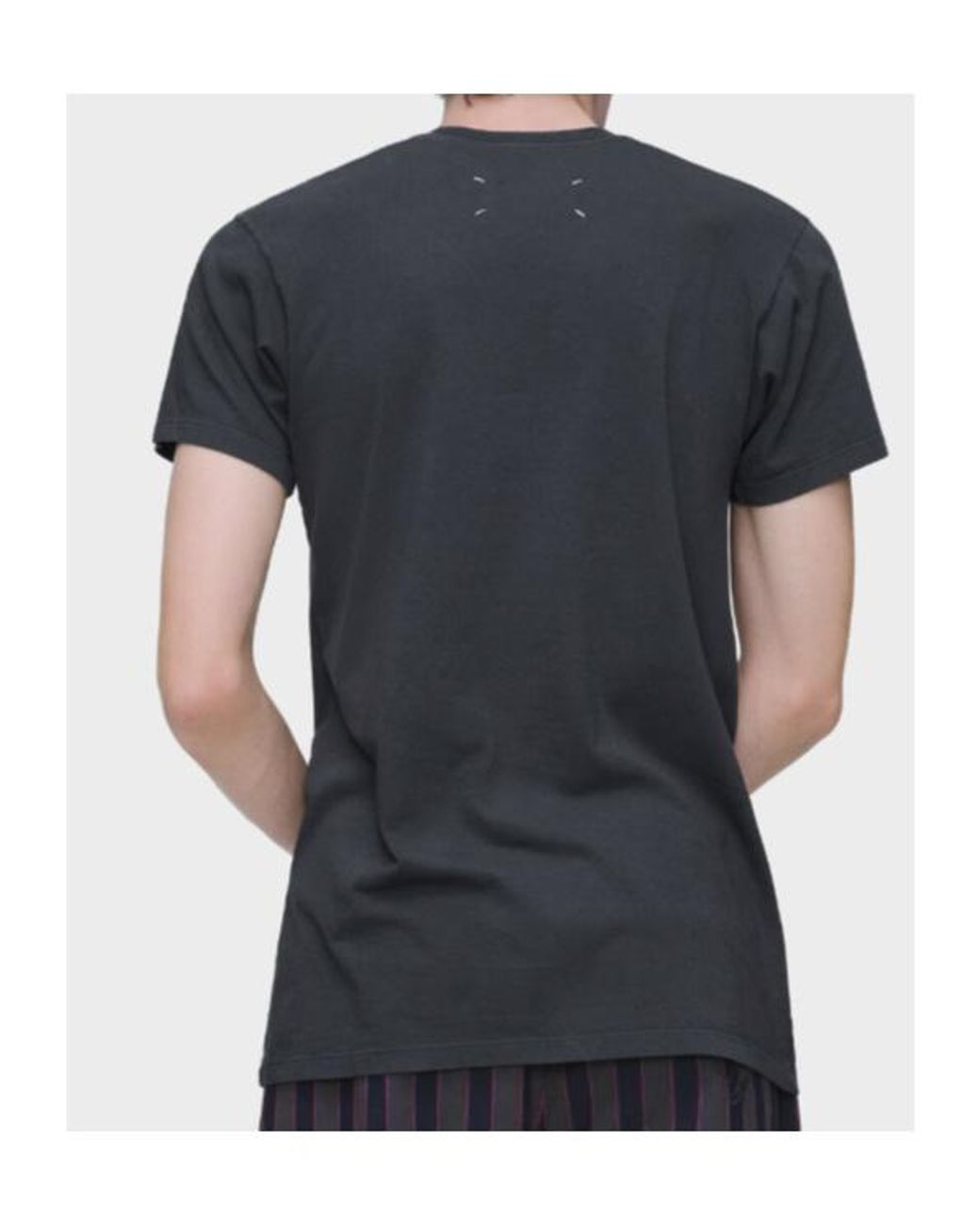 Maison Margiela Blue Checked Panel T-Shirt for men