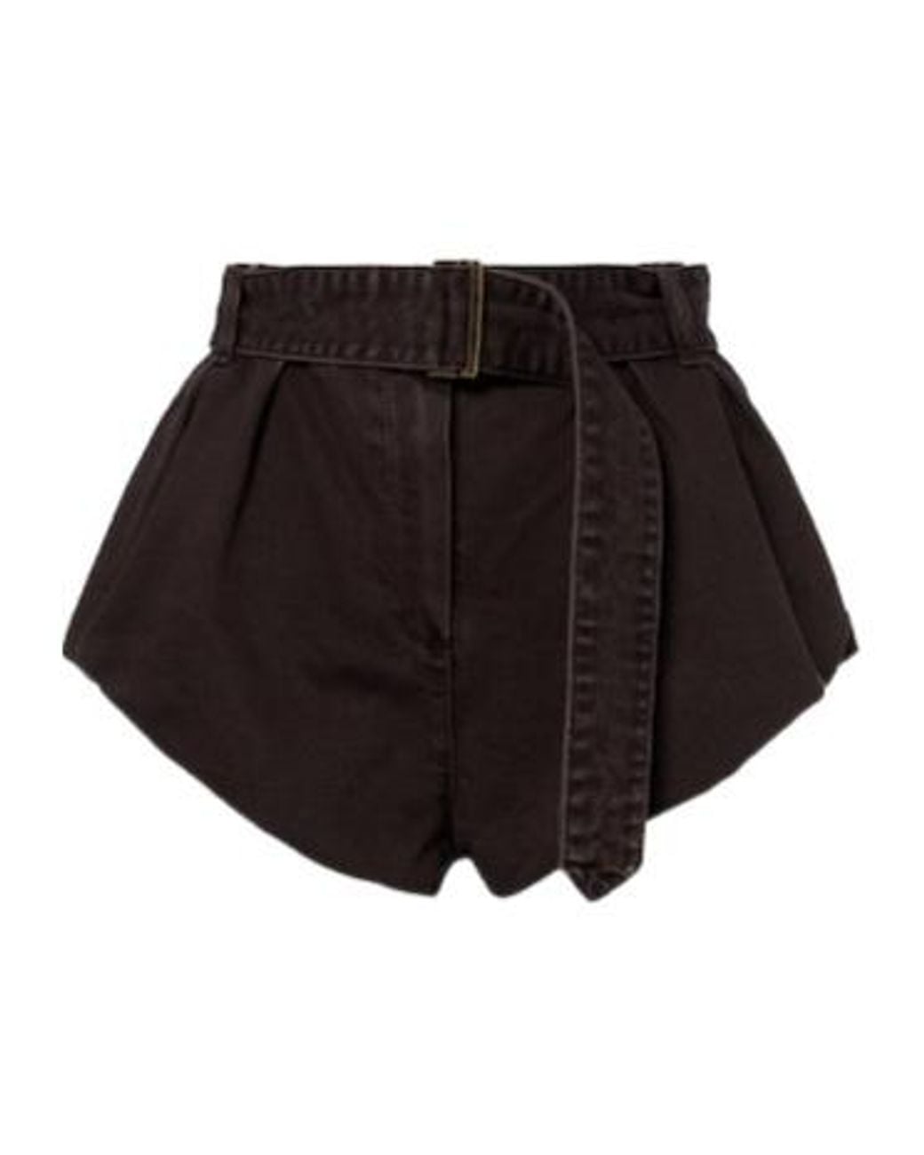 Magda Butrym Black Belted Cotton Canvas Shorts