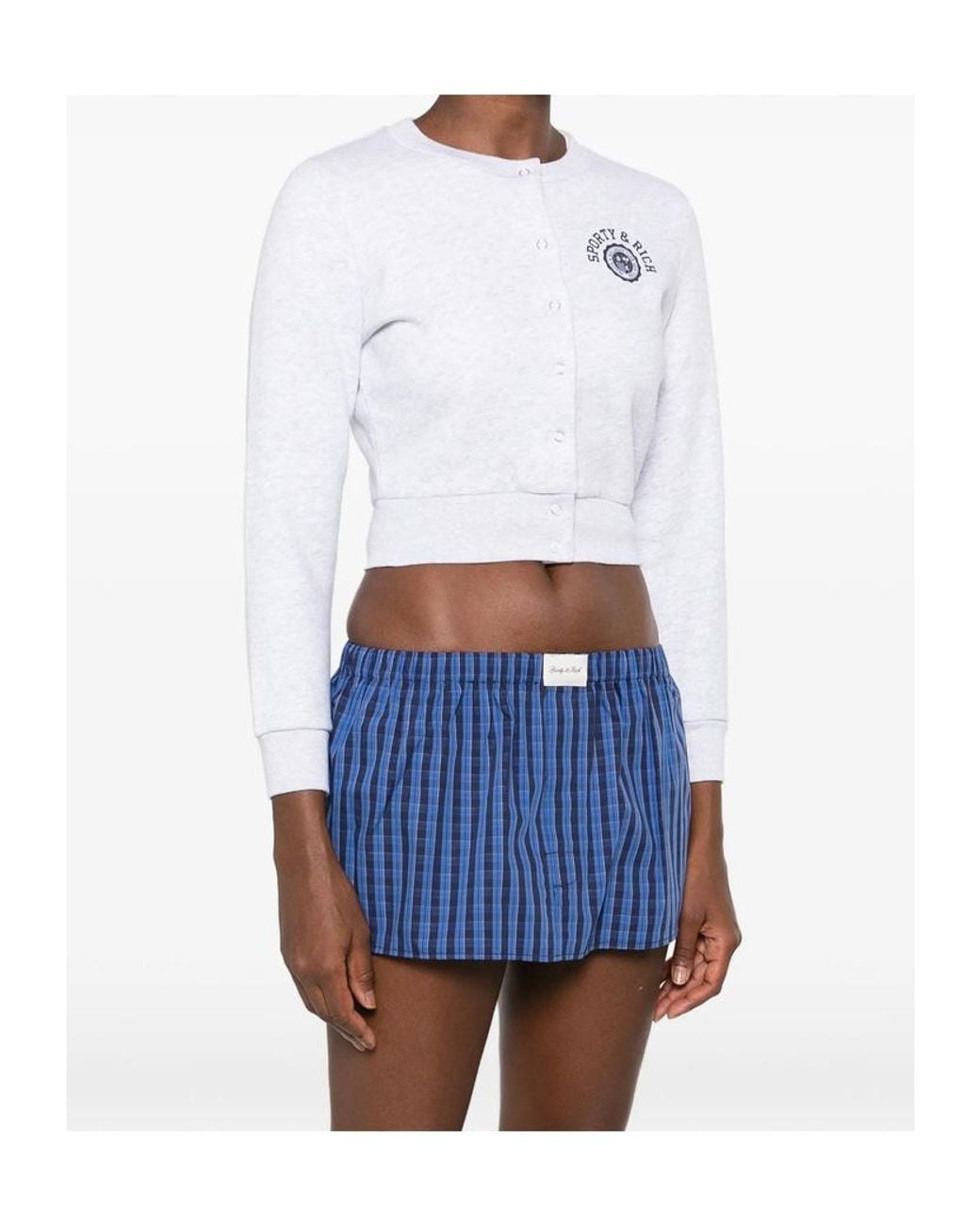 Sporty & Rich White Long-Sleeved Knit Top
