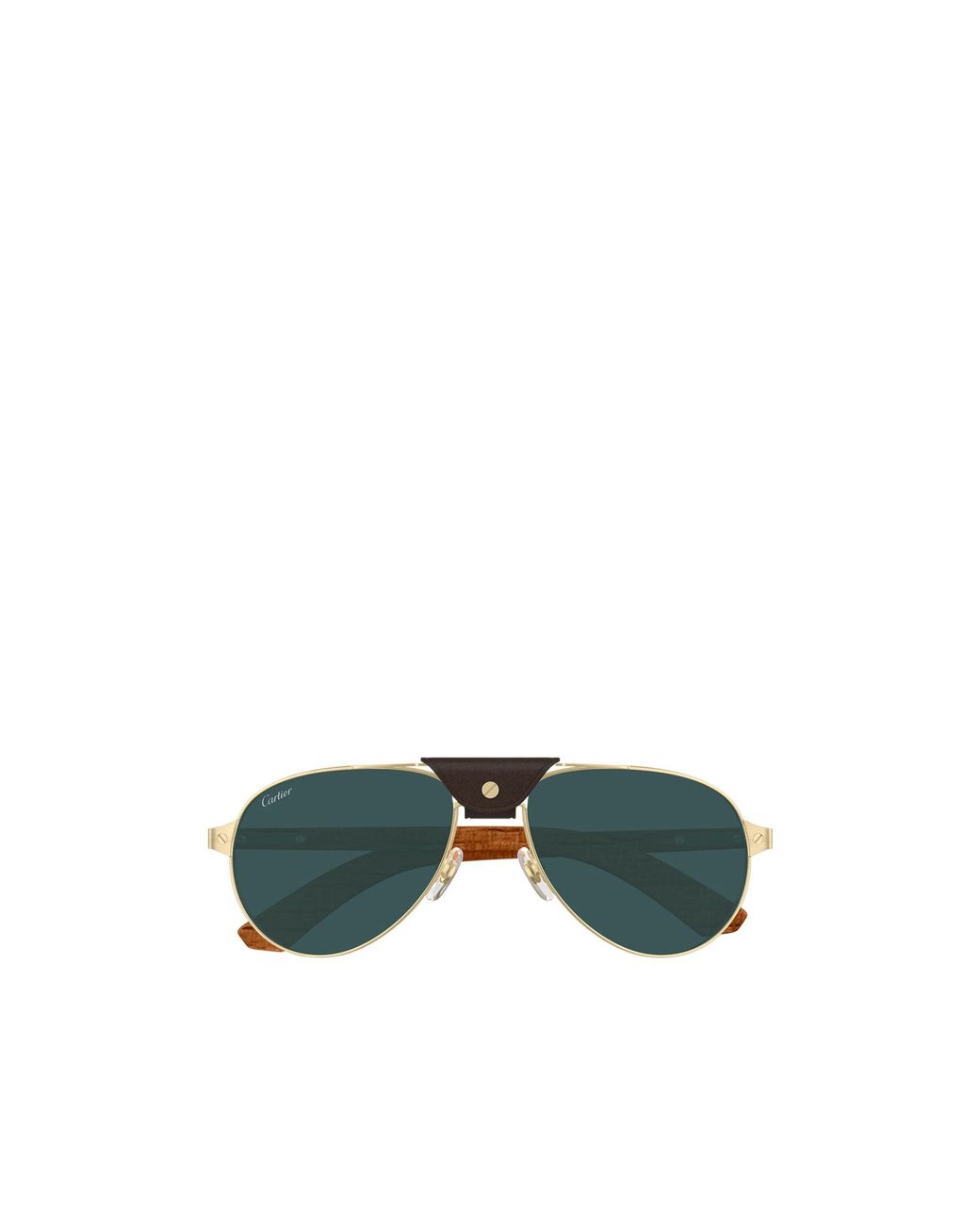 Cartier Green Aviator Brow-Bar Sunglasses for men